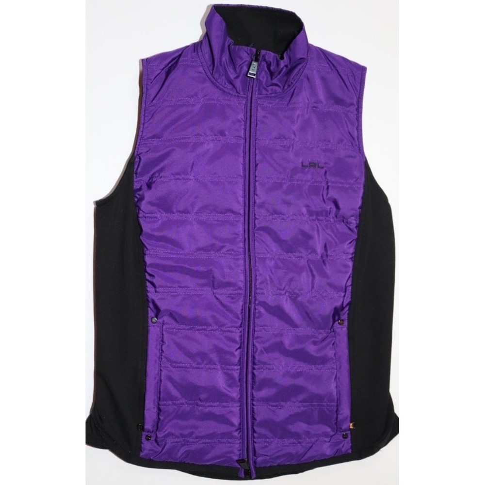 Lauren Ralph Lauren Purple Black Quilted Puffer‎ Activewear Vest Small LRL small
